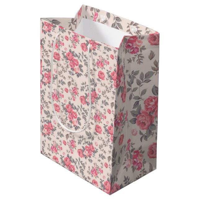 Sac Cadeau Moyen Luxe floral (Dos Angle)