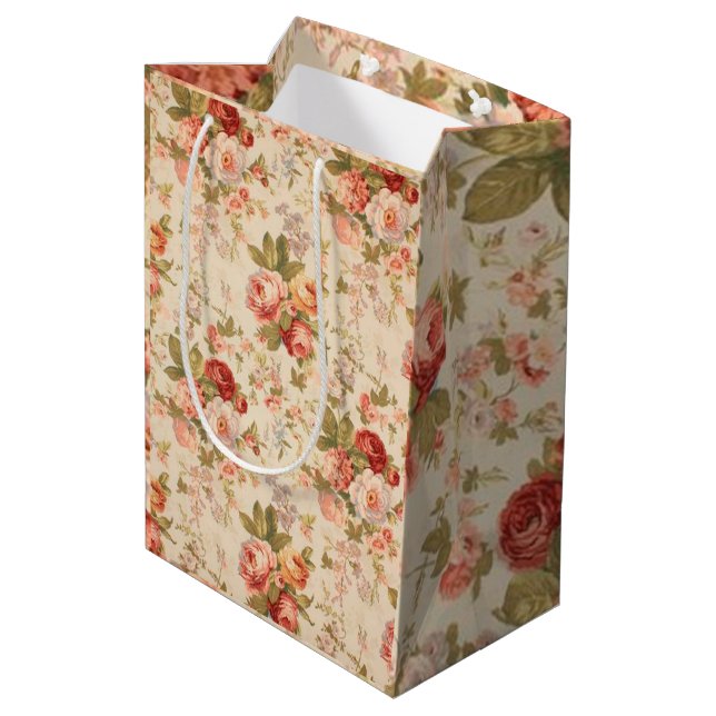 Sac Cadeau Moyen Luxe floral (Dos Angle)