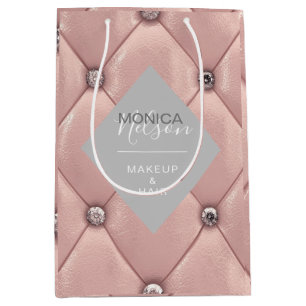 Sac Cadeau Moyen luxueux rose or tufted monogramme produit