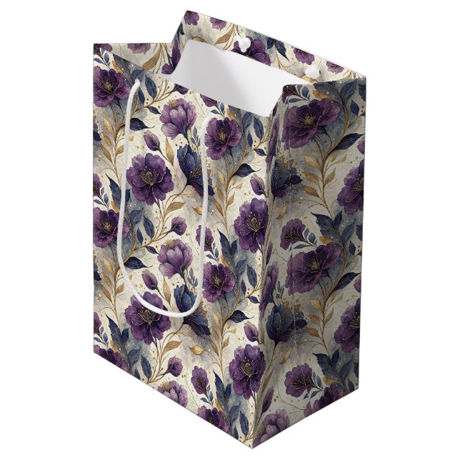 Sac Cadeau Moyen Luxury alcohol ink tiled pattern  (Devant Angle)