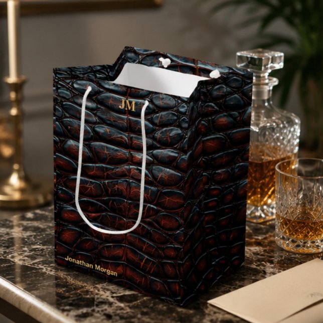 Sac Cadeau Moyen Luxury Executive Monogram Premium Leather  (Créateur téléchargé)