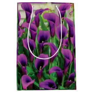 Sac Cadeau Moyen Lys de Calla mauve