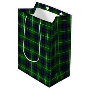 Sac Cadeau Moyen MacDonald tartan bleu vert plaid