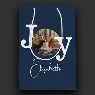 Sac Cadeau Moyen Machine à écrire Vintage moderne Photo de Noël de