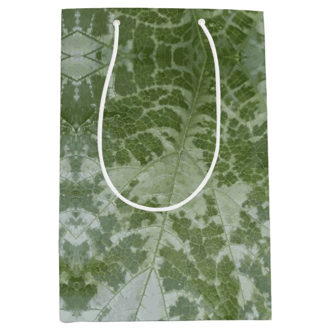 Sac Cadeau Moyen Macro de feuille de citrouille (Devant)