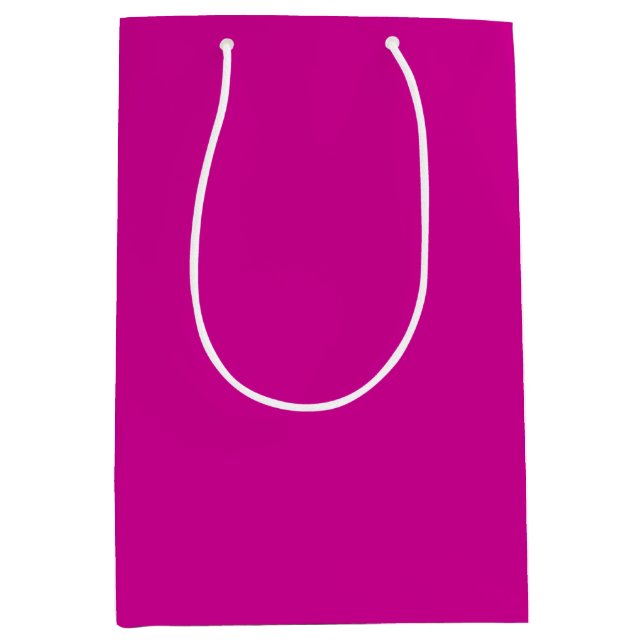 Sac Cadeau Moyen Magenta brillant uni (Devant)