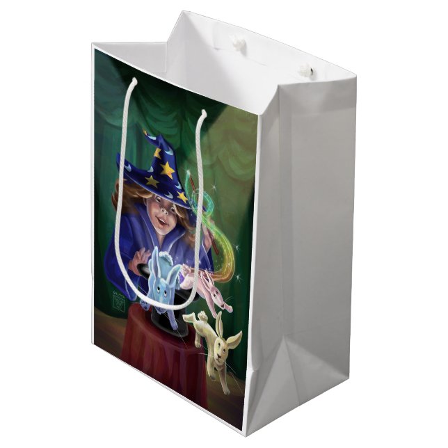 Sac Cadeau Moyen Magic Act Bunnies d'un Casquette (Devant Angle)