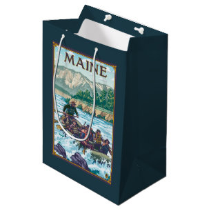 Sac Cadeau Moyen MaineRiver transportant la scène par radeau