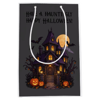 Sac Cadeau Moyen Maison hantée – Conception d'Halloween 🎃