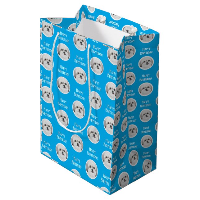 Sac Cadeau Moyen Malshi Bleu (Dos Angle)