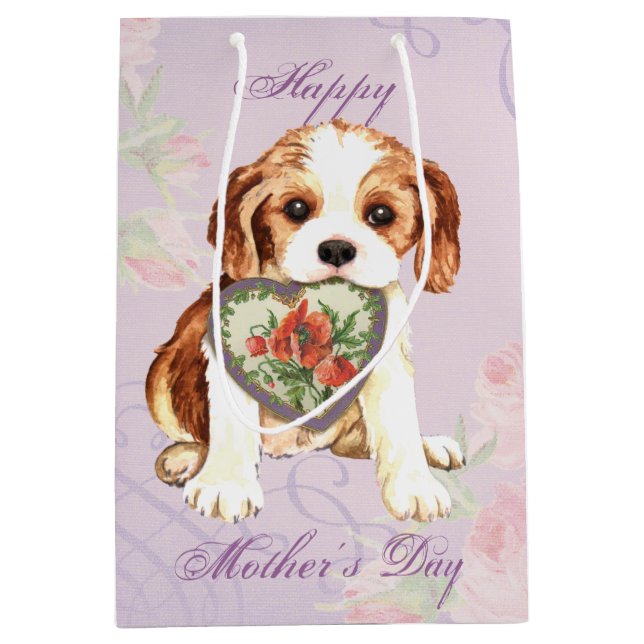 Sac Cadeau Moyen Maman cavalière de coeur (Devant)