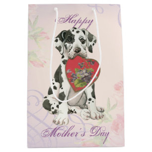 Sac Cadeau Moyen Maman de coeur de great dane