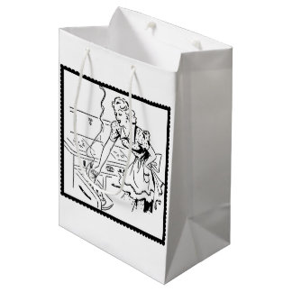 Sac Cadeau Moyen Maman de Cuisine rétro