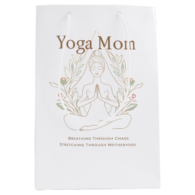 Sac Cadeau Moyen Maman de yoga qui respire à travers la maternité (Devant)