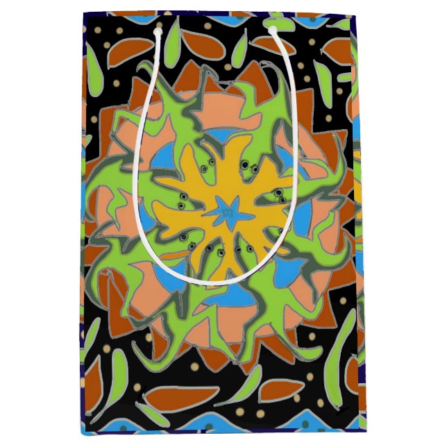 Sac Cadeau Moyen Mandala de lézard (Devant)