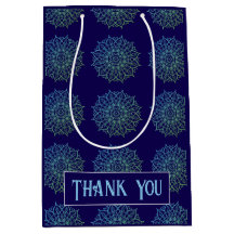 Mandala de remerciement de marque bleu-vert modern