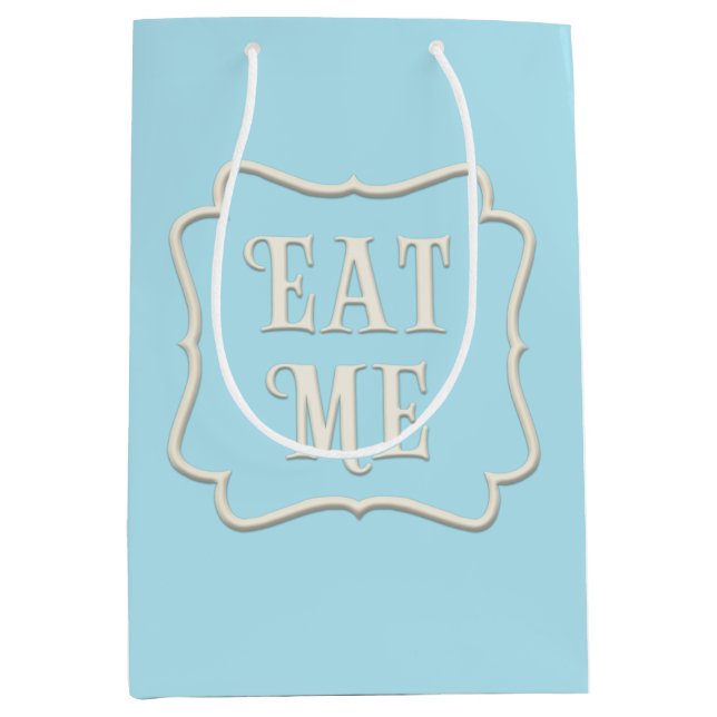 Sac Cadeau Moyen "Mange-moi" Wonderland Tea Party Pastel Blue (Devant)