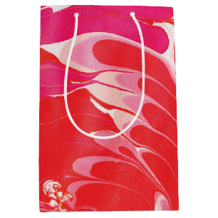 Sac Cadeau Moyen Marbre rouge merry