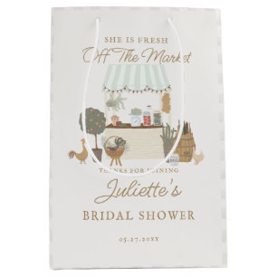Sac Cadeau Moyen Marché de fermier vert Faveur de douche de mariage