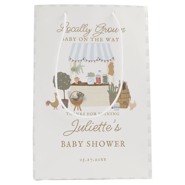 Sac Cadeau Moyen Marché des agriculteurs bleus Croissance locale Ba (Devant)