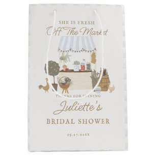 Sac Cadeau Moyen Marché fermier bleu Faveur de douche de mariage de