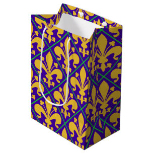 Sac Cadeau Moyen Mardi gras Fleur de Lis de la Nouvelle-Orléans
