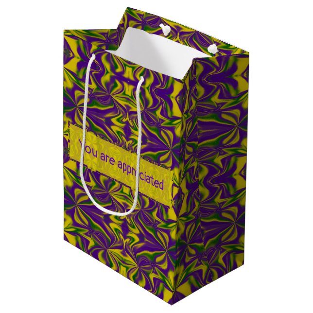 Sac Cadeau Moyen Mardi Gras Kaleidoscope (Devant Angle)