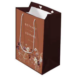 Sac Cadeau Moyen Mariage de pré-Fleur sauvage d'automne
