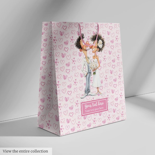 Sac Cadeau Moyen Mariage de sac-cadeau pour mariée sexy personnalis (Personalized Quirky Bride Groom Gift Bag Wedding)