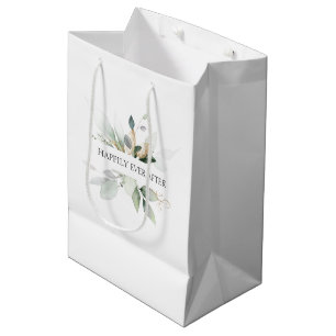 Sac Cadeau Moyen Mariage Élégant Verdure À Tout Jamais