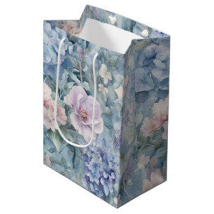 Sac Cadeau Moyen Mariage Floral Rose Violet Romantique