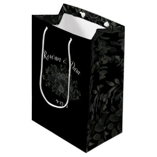 Sac Cadeau Moyen Mariage gothique Rose noir