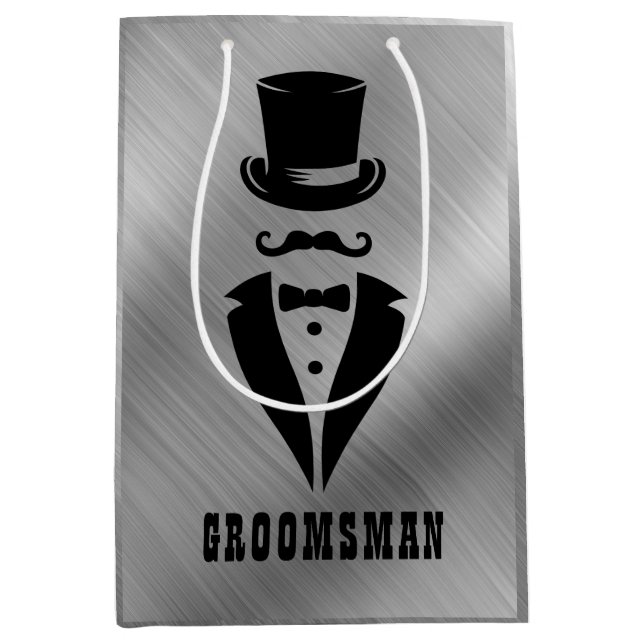 Sac Cadeau Moyen Mariage Groomsman (Devant)