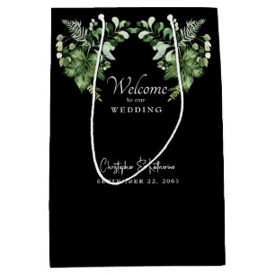 Sac Cadeau Moyen Mariage Noir Accueil Verdure Favoriser