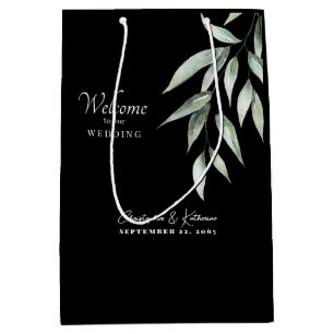 Sac Cadeau Moyen Mariage noir et blanc Foliing