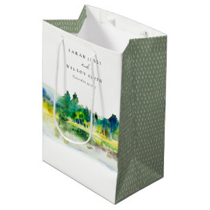 Sac Cadeau Moyen Mariage paysager Chic Campagne Mountain River
