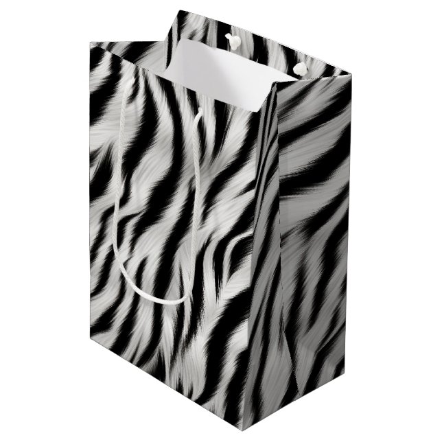 Sac Cadeau Moyen Mariage Poster de animal Chic Zebra (Devant Angle)