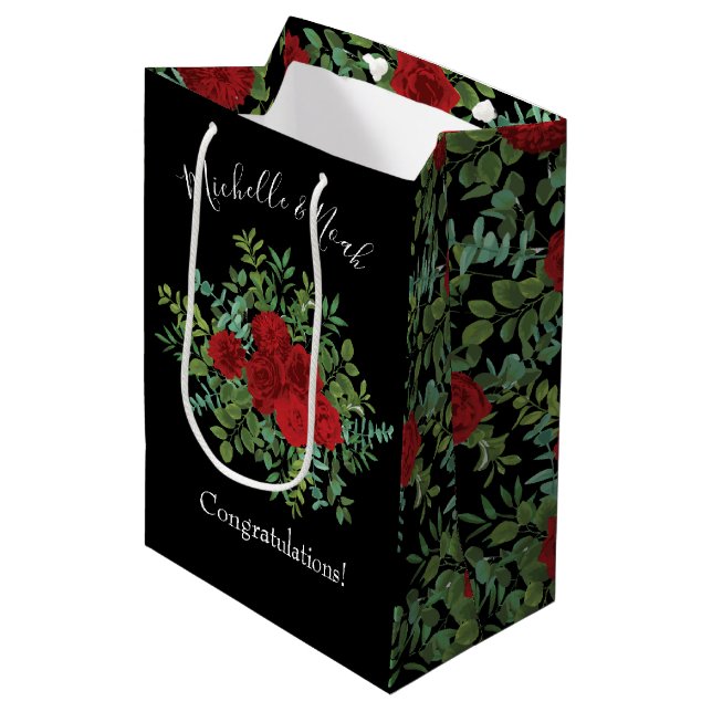 Sac Cadeau Moyen Mariage Red Rose (Devant Angle)