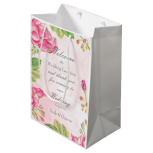 Sac Cadeau Moyen Mariage rose Summerflowers
