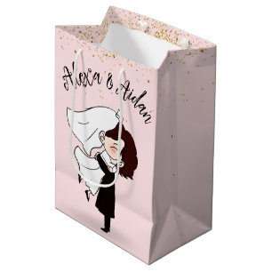 Sac Cadeau Moyen Mariée et chambre de commerce en Gold Confetti