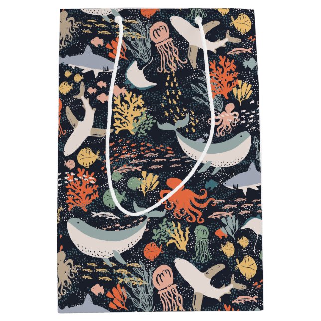 Sac Cadeau Moyen Marine (Devant)