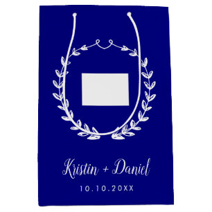 Sac Cadeau Moyen Marine Blue Colorado Carte Mariage Bienvenue Swag