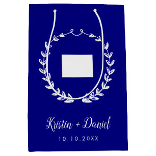 Sac Cadeau Moyen Marine Blue Wyoming Carte Mariage Bienvenue Swag