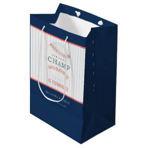 Sac Cadeau Moyen Marine Notre Petit Champ De Baseball N'Importe Que