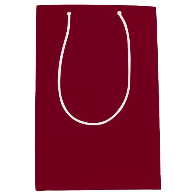 Sac Cadeau Moyen Maroon bordeaux de couleur solide (Devant)