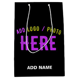 SAC CADEAU MOYEN MARQUE VERIFIEE NOIRE PERSONNALISABLE MODERNE ET C