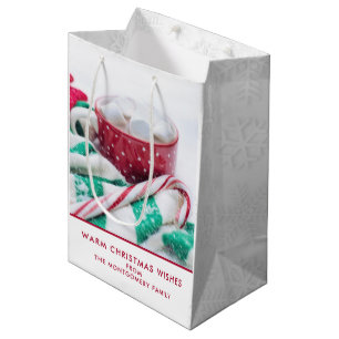 Sac Cadeau Moyen Marshmallows au cacao chaud & Noël Sucre de canne