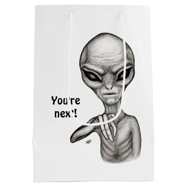 Sac Cadeau Moyen Mauvais Alien, Tu es le prochain ! (Dos)