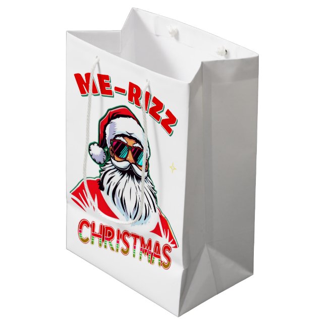 Sac Cadeau Moyen Me-Rizz Christmas gen Alpha meme humor Christmas  (Devant Angle)