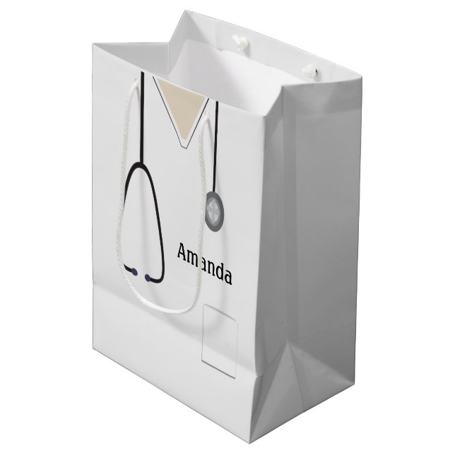 Sac Cadeau Moyen Médicale Scruts White MGB (Devant Angle)